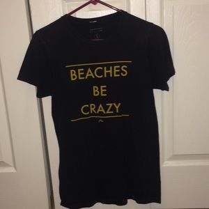 Black “Beaches Be Crazy” T-Shirt